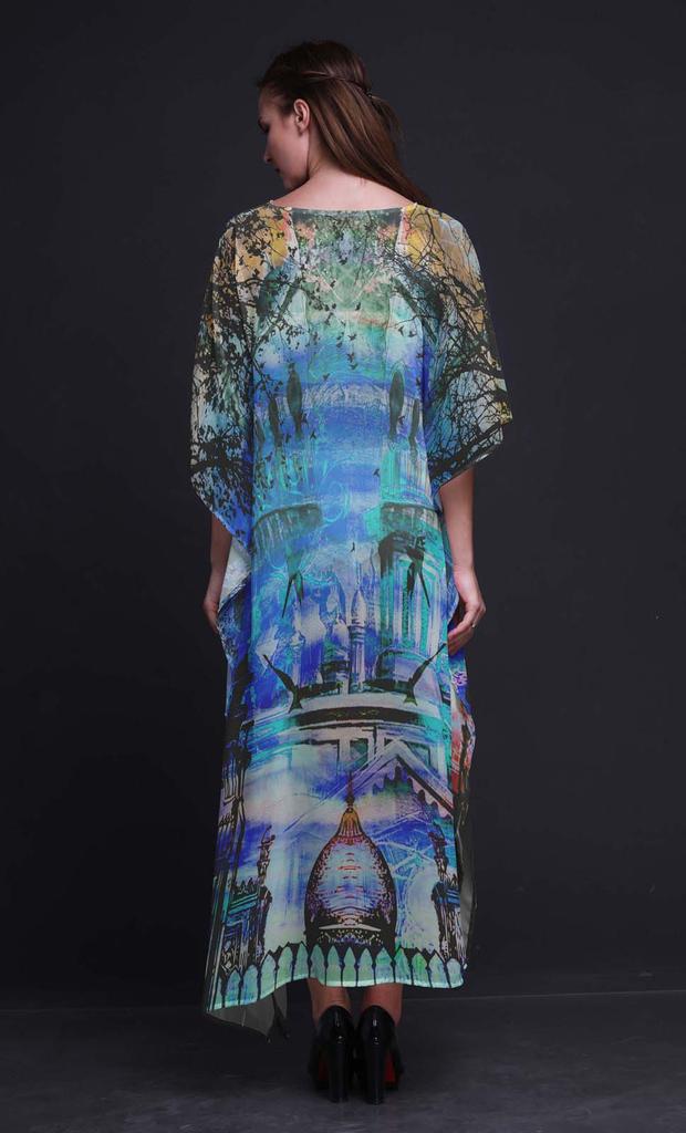 Phagun Mughal Monuments Beach Kaftan Bikini Cover up Womena    s Maxi Dress Long