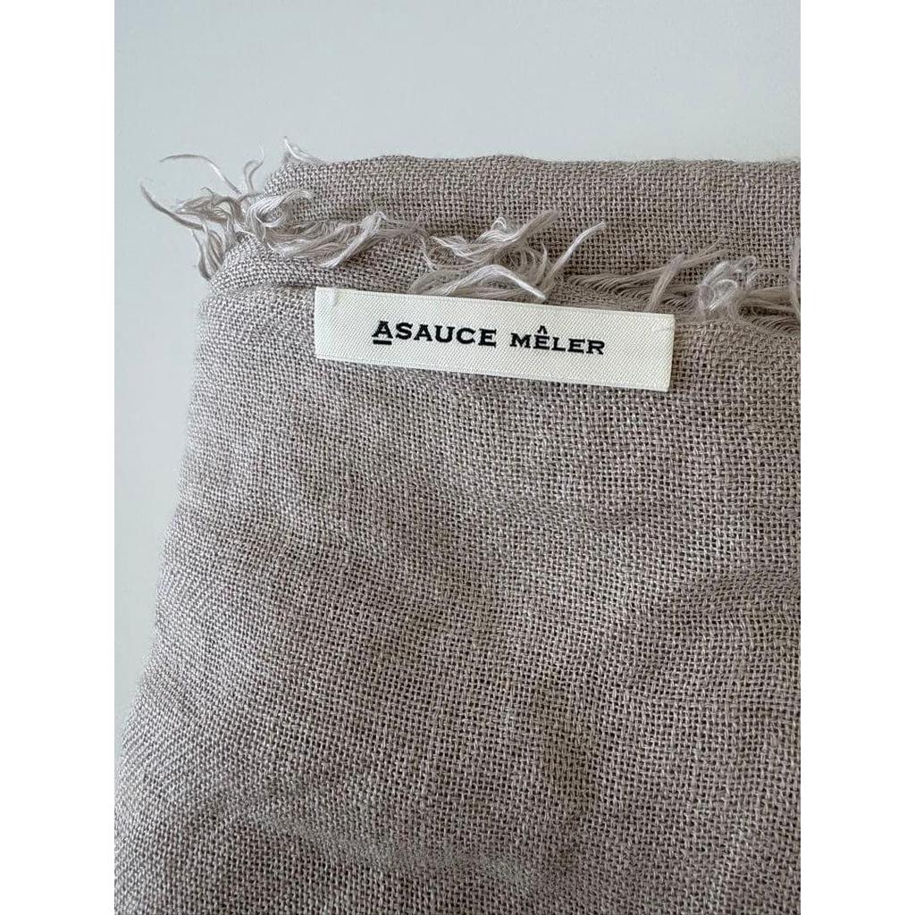 Used ASAUCEMELER 100% Belgian Linen Fringe Stole Large Shawl