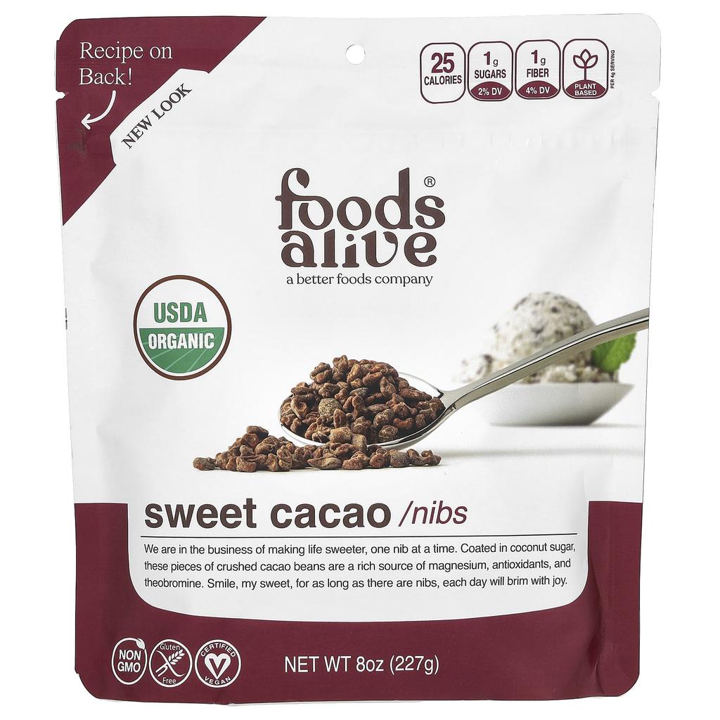 Organic Sweet Cacao Nibs, 227G(8Oz)