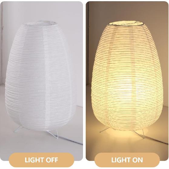 Small Rice Paper Lamp, Japanese Lamp Paper Lantern, Paper Shade Table Lamp, Paper Lamp for Desk, Bedside Lantern Lamps for Bedrooms Night Light