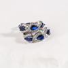 Par de Brincos Redondos de Cristal Azul Brilhante - Elegante Minimalista, Design Único, Estilo Festa de Banquete - Joias Acessórios Presente para Mulheres