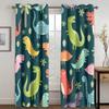 2 Pieces Cartoon Cute Dinosaur Polyester Fabric Cloth Curtain for Living Room Bedroom Nursery Room Kindergarten Free Shipping