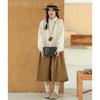 2026 Spring Japanese Retro High Waist A-line Midi Skirt for Women