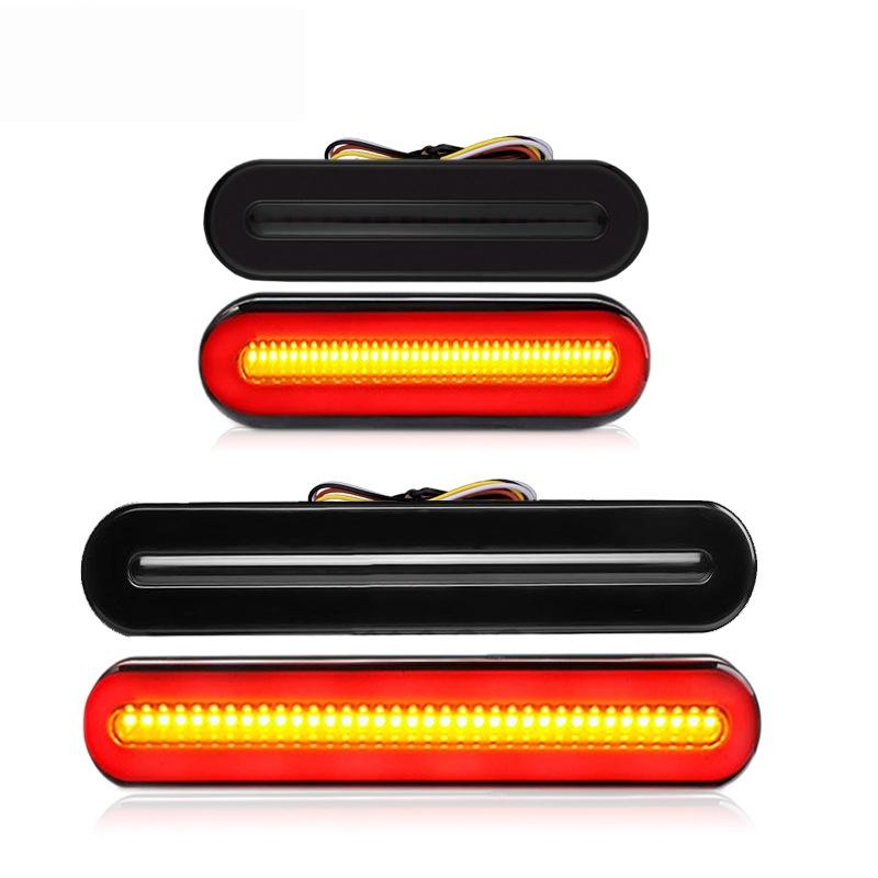 2Pcs Led 12V 24V Car Taillights Truck Turn Signal Lamp 3 In 1 Led Tail Brake Light Trailer Light Atv Rear Stop Flash Lamp