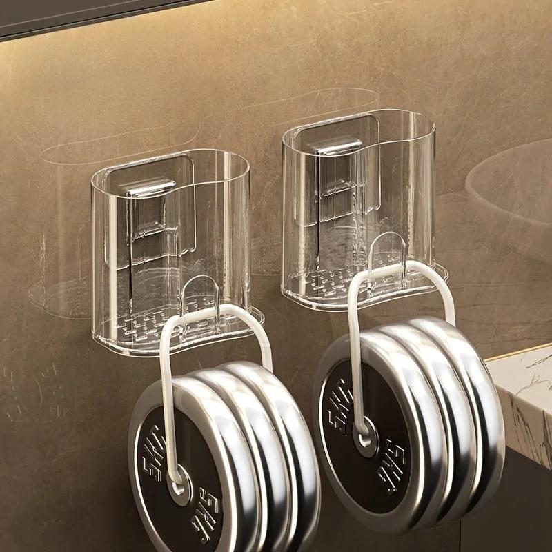 Toothbrush Holder with Mouthwash Cup Wall Mounted Toothbrush Storage Rack Toothpaste Organizer Holder Bathroom Washing Shelf