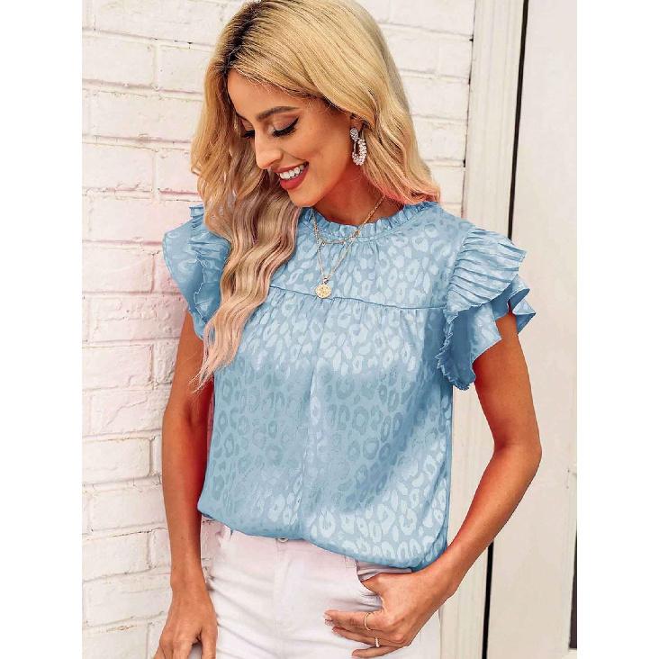 Travel New Women'S Retro Printed Shirt Casual Spring And Summer Breathable Cool Sexy Daily Date Short Sleeved T-Shirt Top