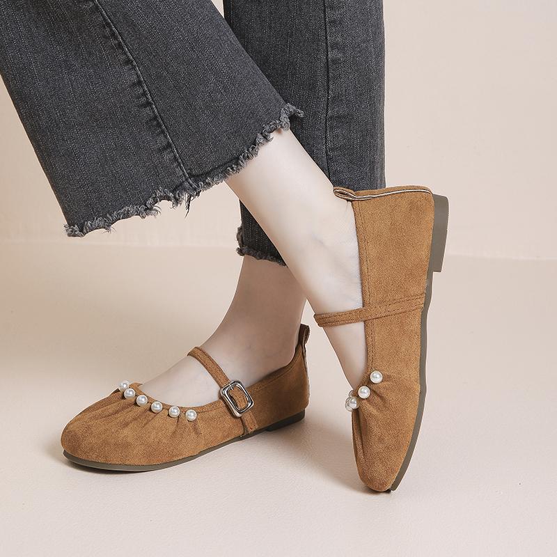 Fashion 2025 Brand Ladies Shoes Shallow Women's Flats Fashion String Bead Casual New Light Comfortable Plus Size Flat Low Heels Zapatos