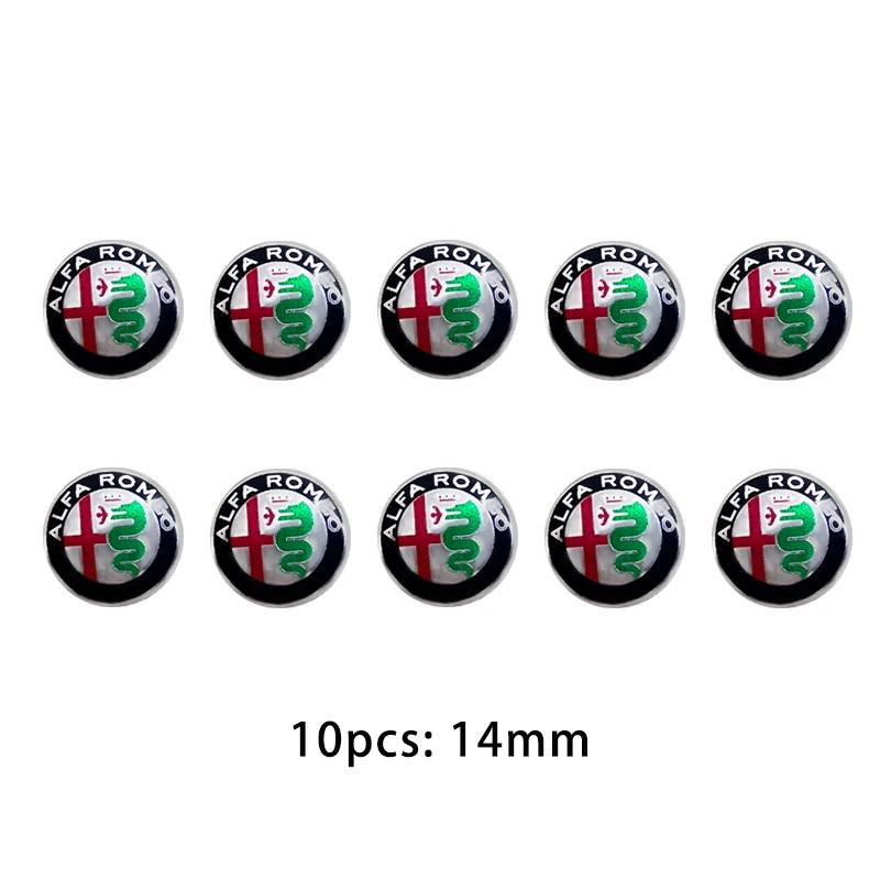 Car Stickers For Alfa Romeo 5/10PCS 14mm Car Key Shell Sticker Car Key Remote Fob Decal Auto Parts For Alfa Romeo Sportiva 156 S