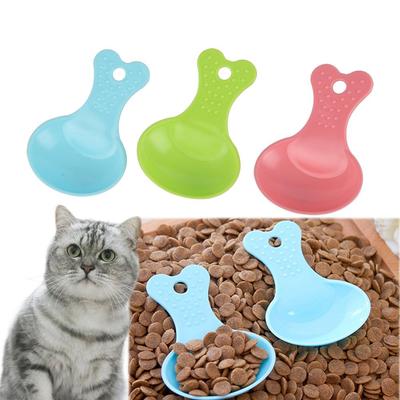 Cute Pet Food Spoon Dog Cat Feeding Spoon Candy Color Pet Assorted Shovel Dog Feeders Drinking Tool 1 Pc