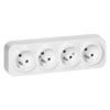 Gniazdo Poczwórne N/T Todo 2P+Z Schuko Ip20, Biały - On-7210/Gs/W