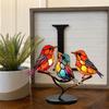 Acrylic Birds Decorative Ornaments On Branch Ornaments Bird Group Seriesf or Home Office Decorations 5styles