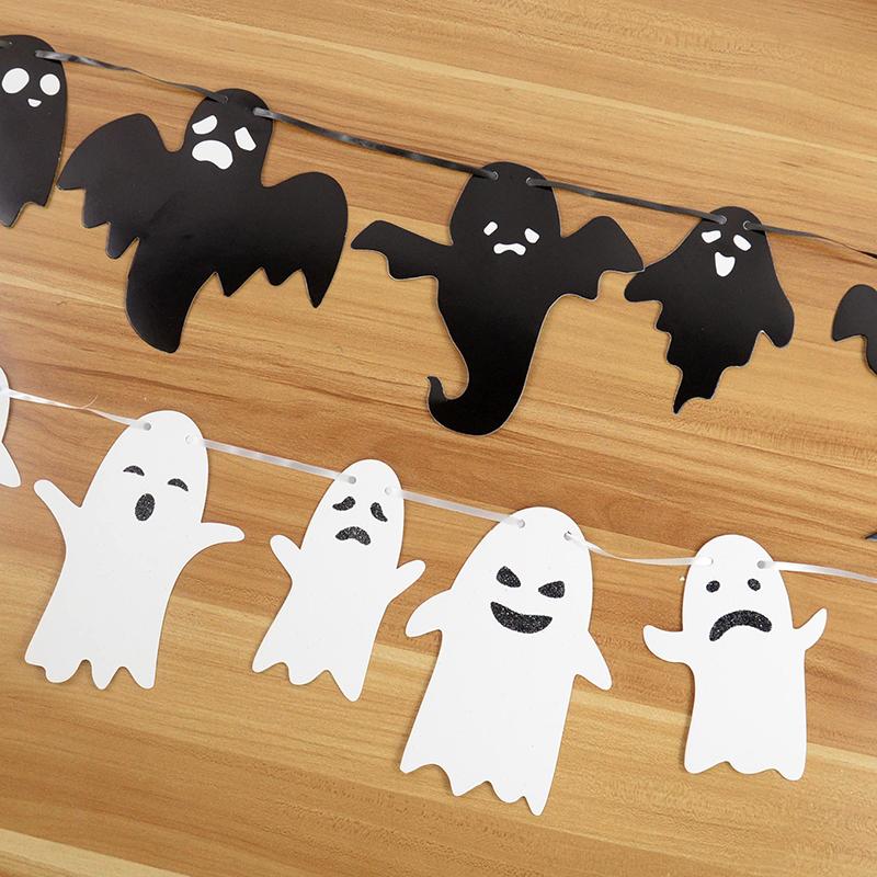Halloween Hängebanner Girlande Niedlicher Geist Papierwimpelkette Kindergeschenke Happy Halloween Party Dekorationen Für Zuhause Horror Requisiten