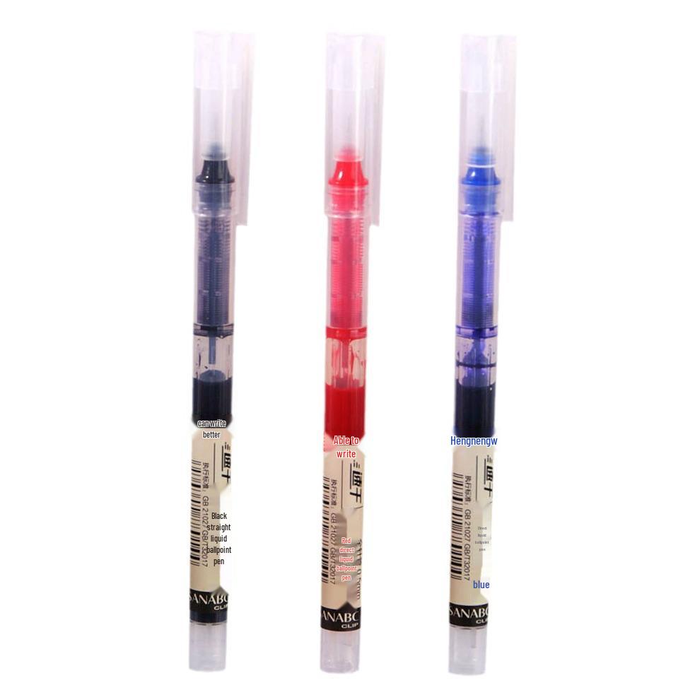 Quick-drying 0.5mm Needle Tip Rollerball Gel Pens for Students - Black and Red.