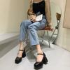 Fashion Thick-heeled High-heeled Shoes for Women Thick-soled 2025 Spring and Summer New Platform Simple Black Waterproof Elegant Shoes