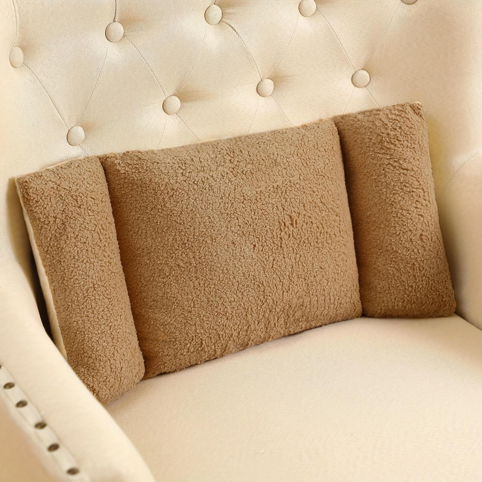 

3-Section Lumbar Support Pillow Backrest Pillow for Office Chair & Sofa Comfortable Back Support Cushion коричневый