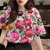 T-shirt da donna con stampa floreale 3D