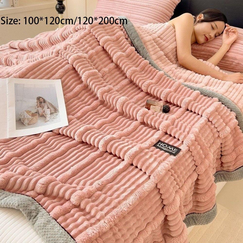 Striped Warm Blankets Soft Sofa Blankets High Quality Quilt  Autumn Winter