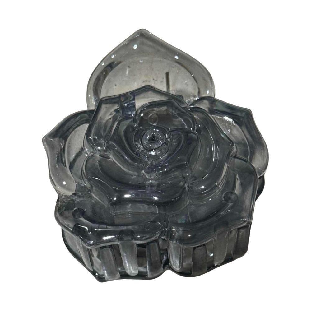 Korean Style Flower Hair Clip Transparent Acrylic Hair Claw Sweet Retro Rose Hair Claw  Female