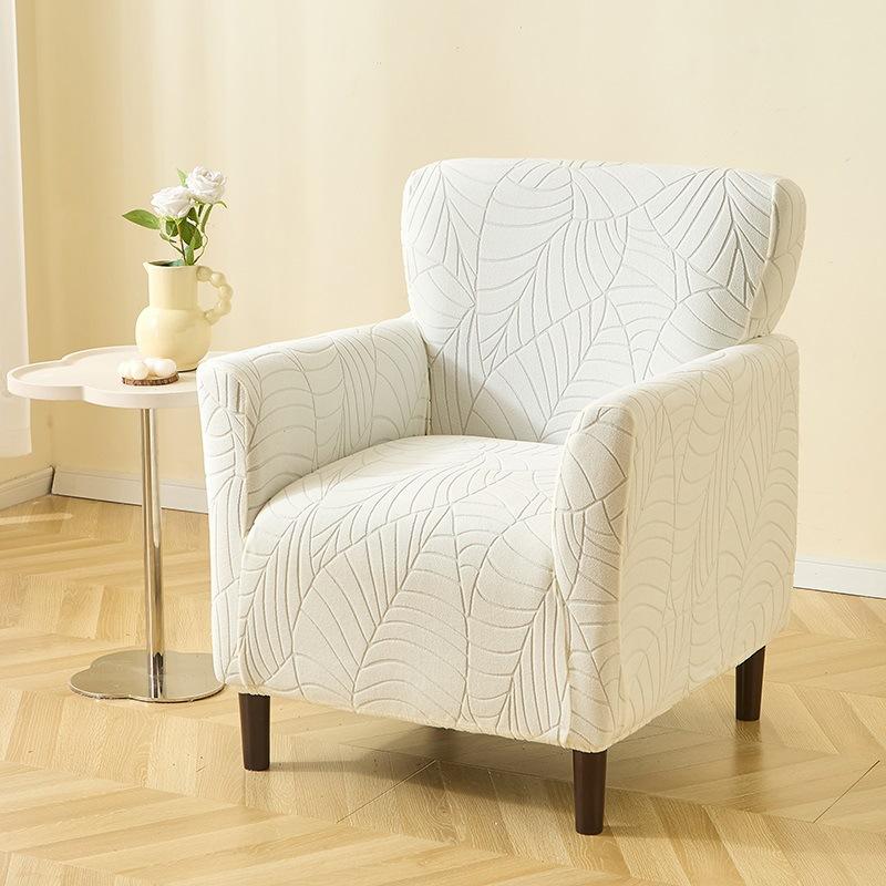 

Tub Club Armchair Covers Leaves Jacquard Bar Chair Cover Home Internet Cafe Study Bar Universal Relax Single Sofa Slipcovers