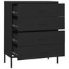 Black Chest of Drawers 80 x 35 x 101.5 cm Steel