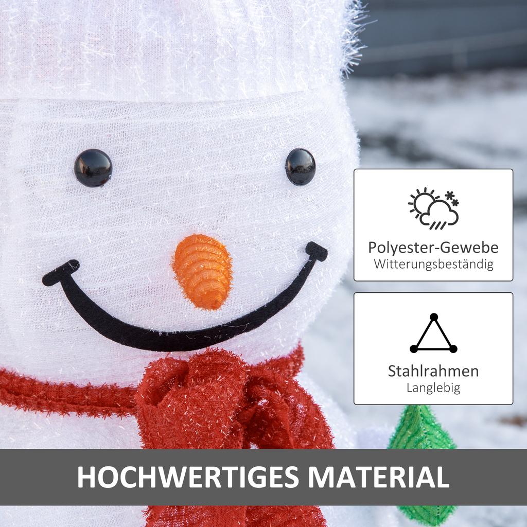 Christmas Decoration Snowman Outdoor. Christmas Decoration Christmas Light, Incl. LEDs, 30 Cm X 30 Cm X 51 Cm, Red+white