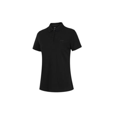 Li Ning Solid Color Polo Shirt Unisex Tops Black APLT076-7