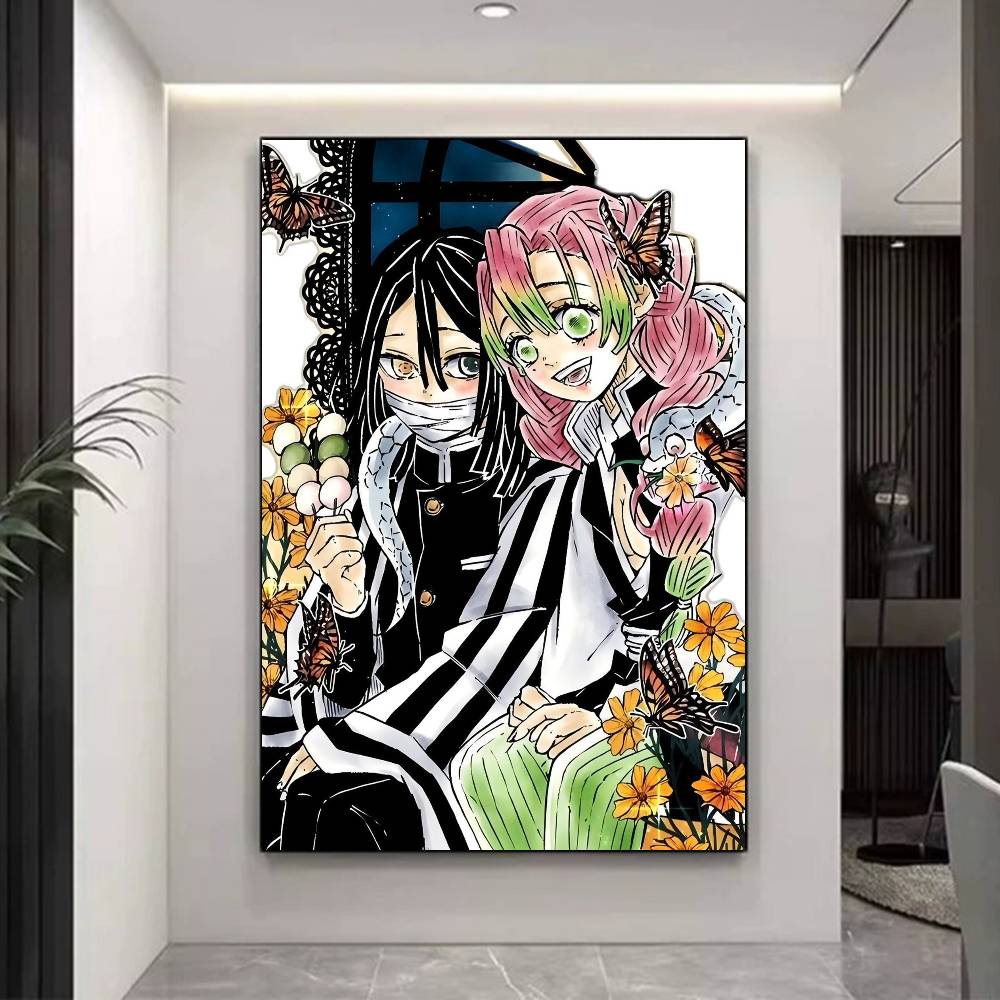 Anime Romance M-Mitsuri And O-Obanai Whitepaper Poster Waterproof Paper Sticker Coffee House Bar Aesthetic Art Wall Painting