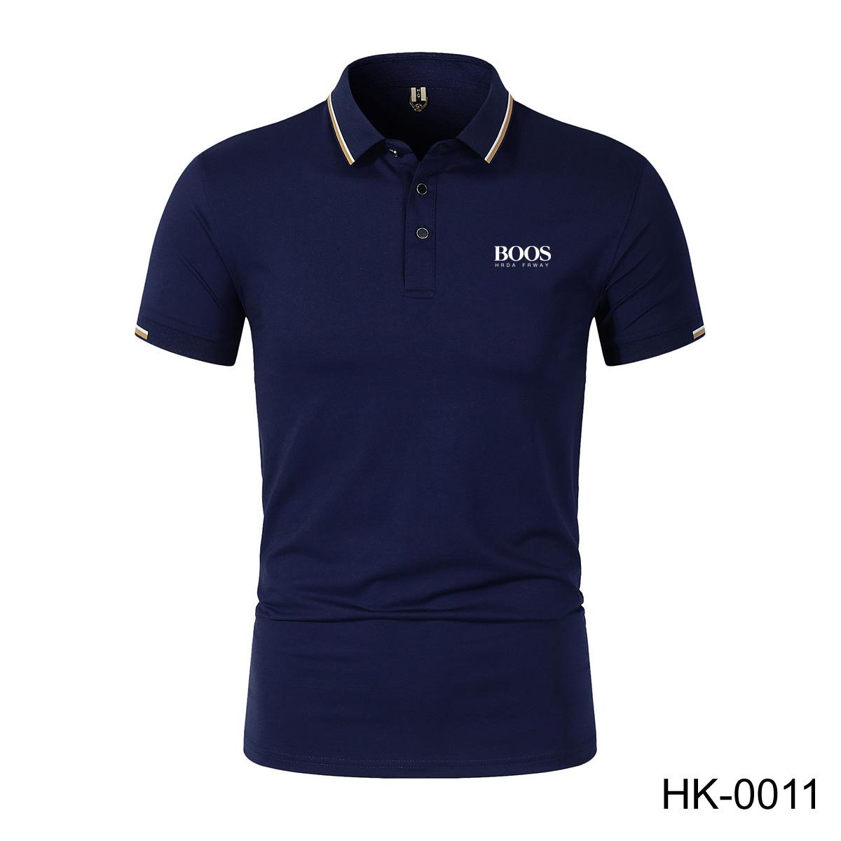 

Весна/Лето Новая Хлопковая Рубашка Поло с Вышивкой и Воротником Поло для Мужчин и Женщин для Бизнеса и Отдыха 3XL темно-синий