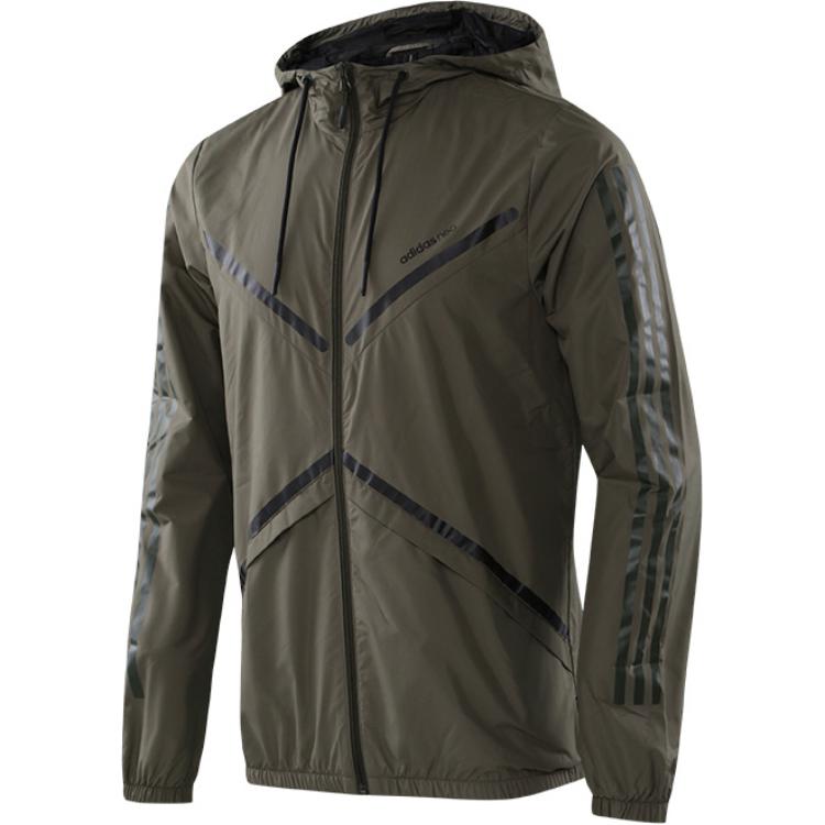 adidas Neo Sports Freizeit Serie Bequeme Kapuzenjacke Hautfreundlich Langarm Herrenjacke Armeegrün DT8305