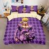 3D Print Anime JoJo Bizarre Bedding Set,Adventure Jotaro Kujo Bedding Set,JoJo Duvet Cover Pillowcase Bed Kids Adult