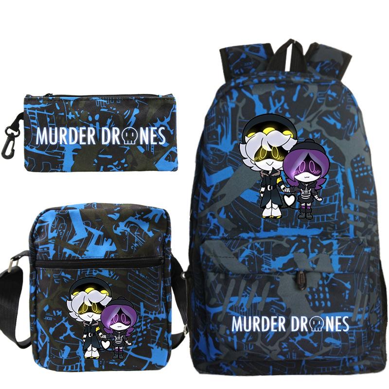 Murder Anime Peripheral Printed Children's School Bag Set Cross-border Leisure Student Backpack Three-piece Set