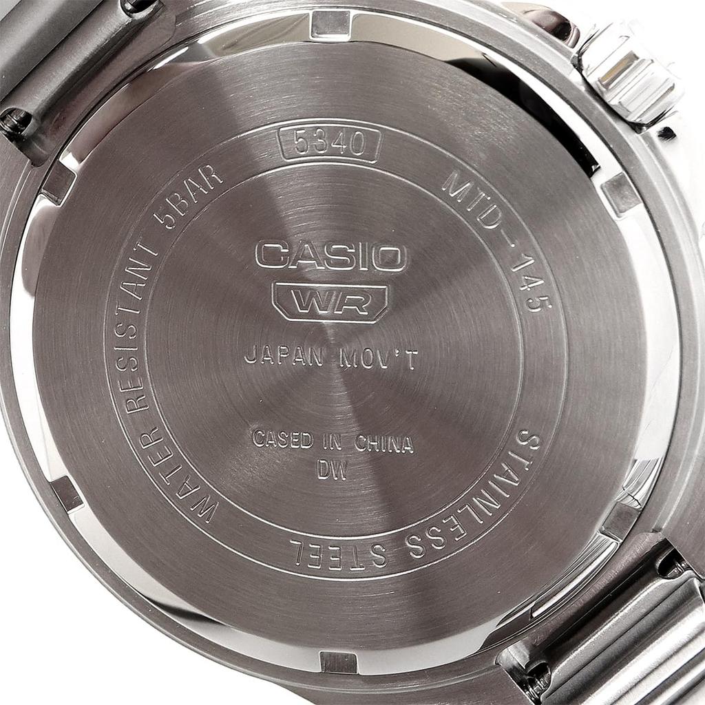 CASIO Analog Quartz Watch Metal Band Moss Green Overseas Model Men's MTD-145D-3AV