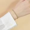 Gold Stainless Steel Zirconia Tennis Bracelet & Anklet, Women's Fashion Titanium Jewelry - BR-1241