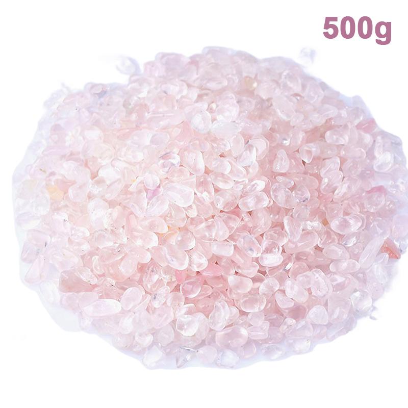 500G/Bag Natural Stones Rose Quartz Material  Gravel Stone Chips Ore Minerals Reiki Specimen Gemstones Aquarium Decor