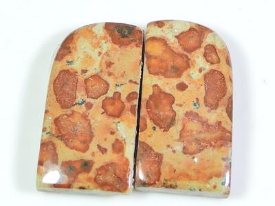 Natural Poppy Jasper Matched Pair Fancy Cabochon Loose Gemstone 11X21X04 MM SK-151