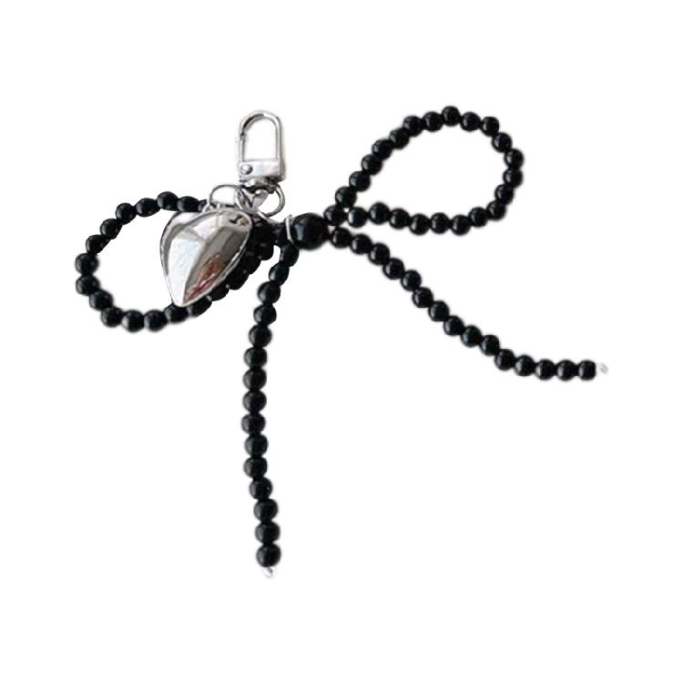 Fashionable Bead Bowknot Phone Charm Keychain Cellphone Chain Stylish Pendant Fashionable Bowknot Keychain Accessory