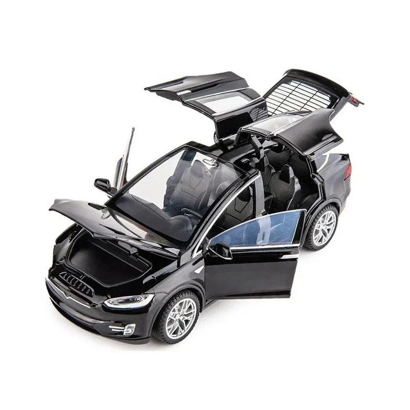 VKYA1 1/32 Tesla Cybertruck Modell 3 Modell S Modell X Modell Y Spielzeugauto Diecast Metall Off Road Sammlung Rückzieher Sound Licht Geschenk Junge