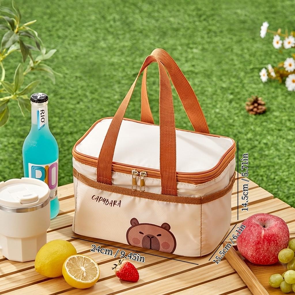Large Capacity Insulated Lunch Box Bag Outdoor Portable Waterproof Storage Bag With Handle Cartoon Food Container Thermal Bag