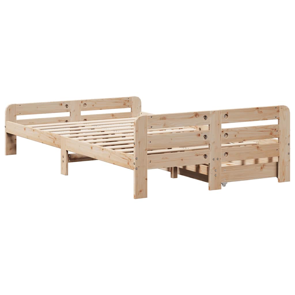 Solid Wood Bed without Mattress 120x190 cm Pine Wood