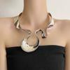 Exaggerated Irregular Smooth Metal Ribbon Wide Collar For Women Simple Gothic Choker Fashion Women's Jewelry Accessory