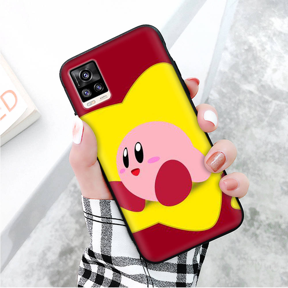 Black Case for Xiaomi Redmi 13C Note 9 iPhone XR 7 8 14 15 11 12 13 X XS Pro Max Samsung A25 S23 S24 FE Ultra Plus Kirby Cartoon