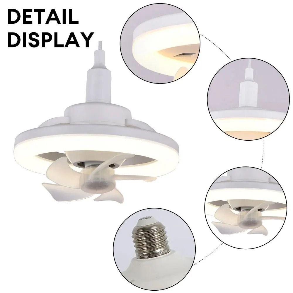 Remote Control Ceiling Fan 2 In 1 Electric Cordless Fan Hanging Fan with LED Light  Bathroom
