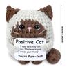 Creative Funny Handmade Crochet Emotional Support Dolls with Positive Energy Card Desktop Ornament Home Decor for Friend Gifts