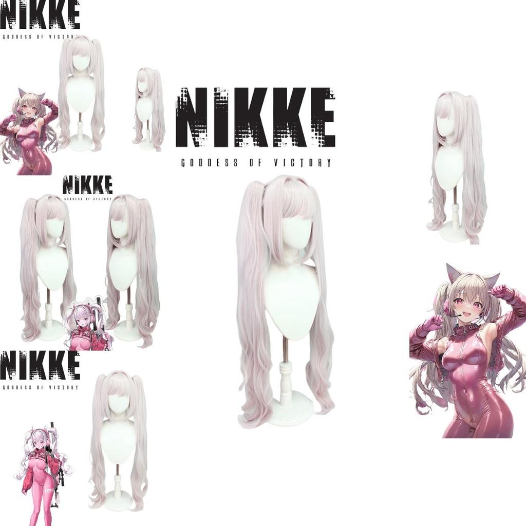 Nikke Victory Goddess Cosplay Wig In Light Pink And White