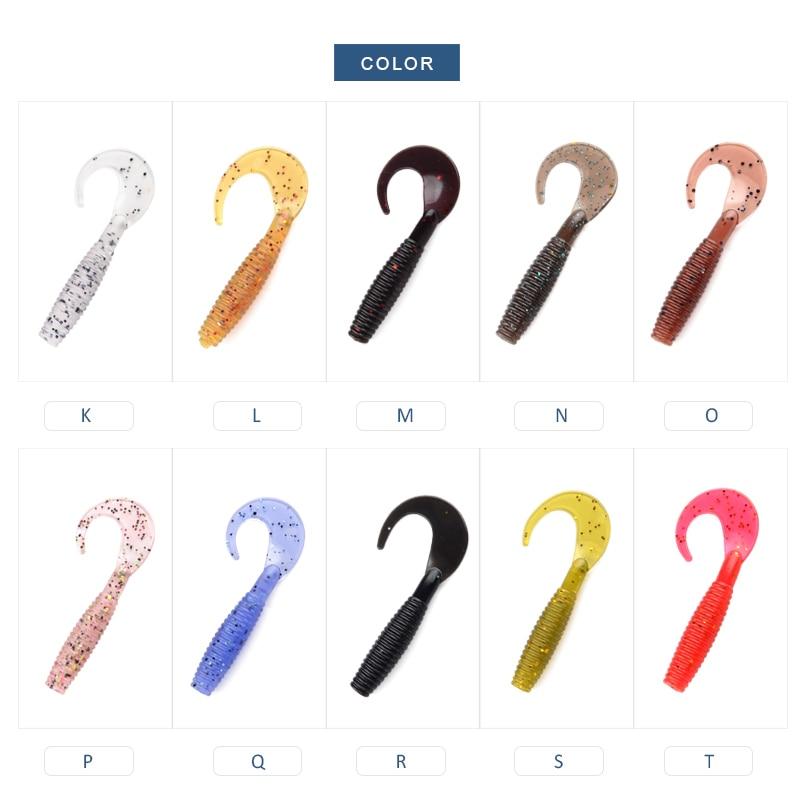 MEREDITH Balıkçılık Yumuşak Yemler 50mm 1.26g 20 adet Grub Yapay Yumuşak Yem Predator Takımı Yumuşak Balıkçılık Yemi Solucan Sallantıları