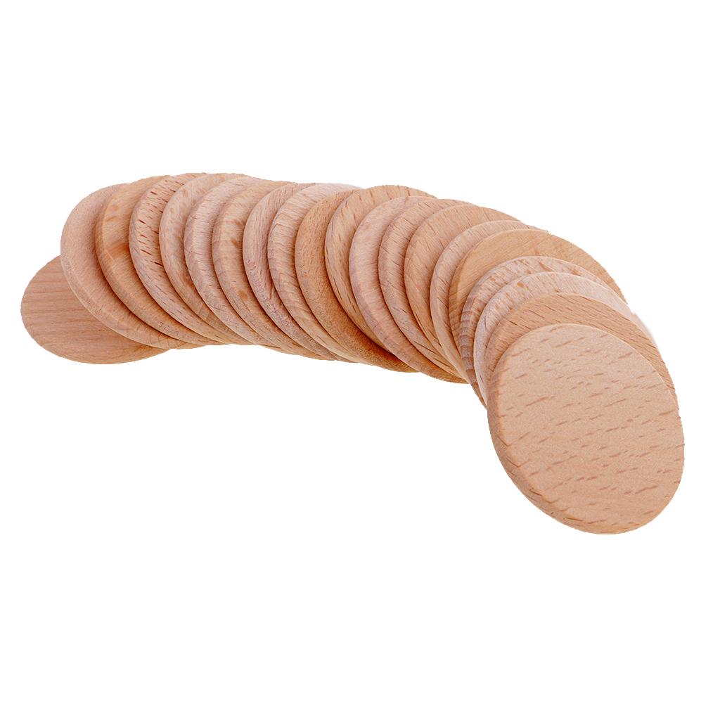 Pack of 20 Pieces Unfinished Wooden Slices,Wood Unpainted Wooden Pieces for