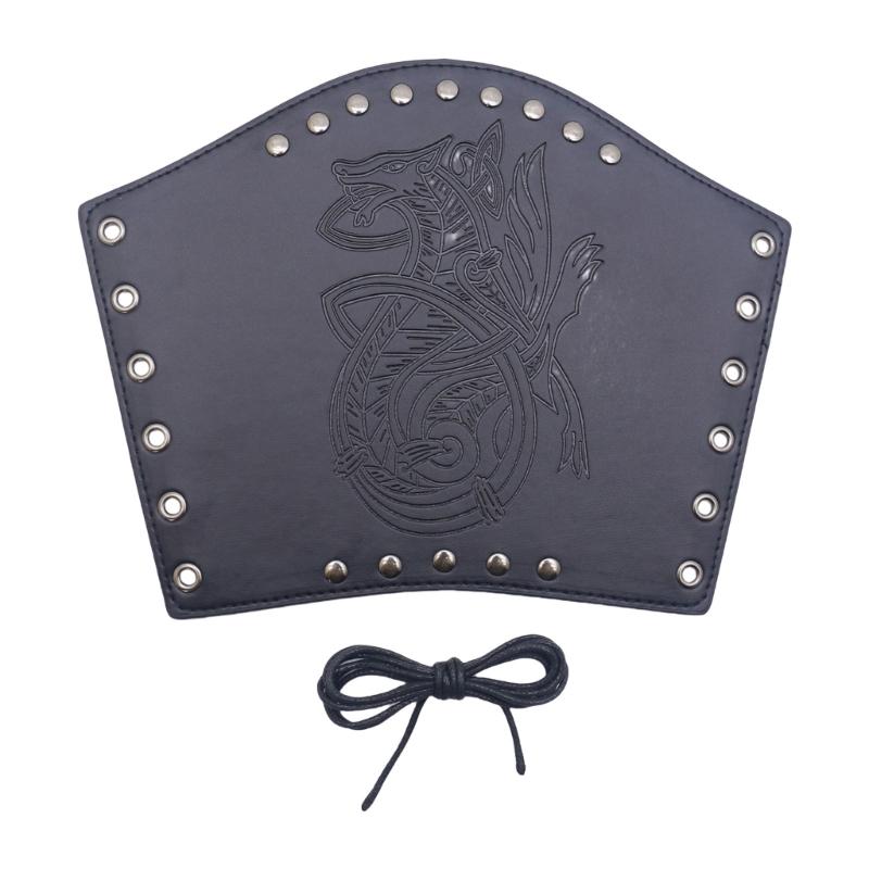 Historical Arm Guard Cosplay Arm Gauntlets Vintage Armband Knight Arm Guard Festival Costume PU Leather Arm Bracers