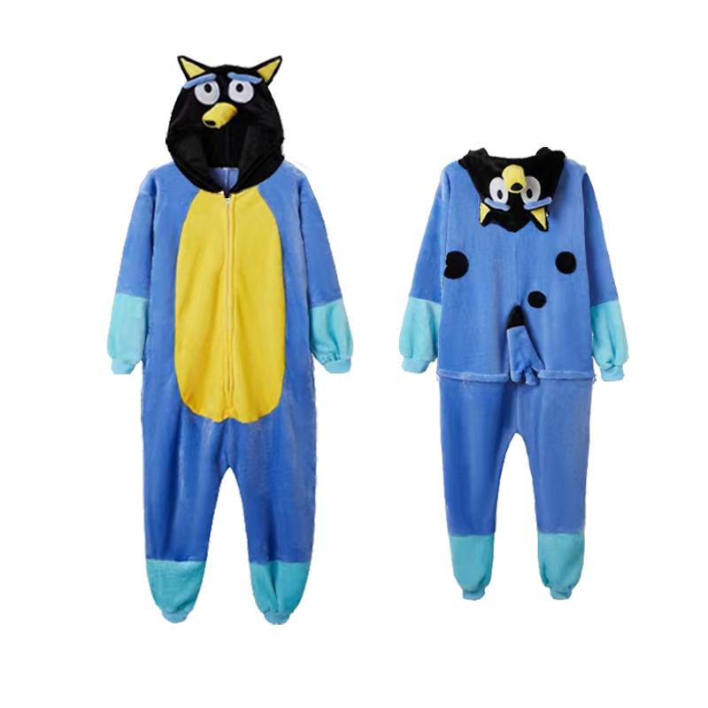

Кигуруми Бинго Блуи Комбинезоны для детей, Мультяжная пижама Костюм для косплея животного Хэллоуин Рождественский подарок, Наряды Мальчики Девочки Домашняя одежда 110(Fit100-110cm)