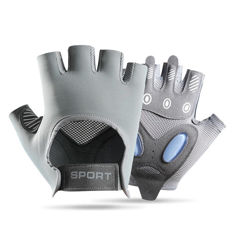 Anti-Slip Half Finger Gym Gloves with Breathable Lycra, Workout Gloves for Weightlifting Cycling & Training - S To L Sizes