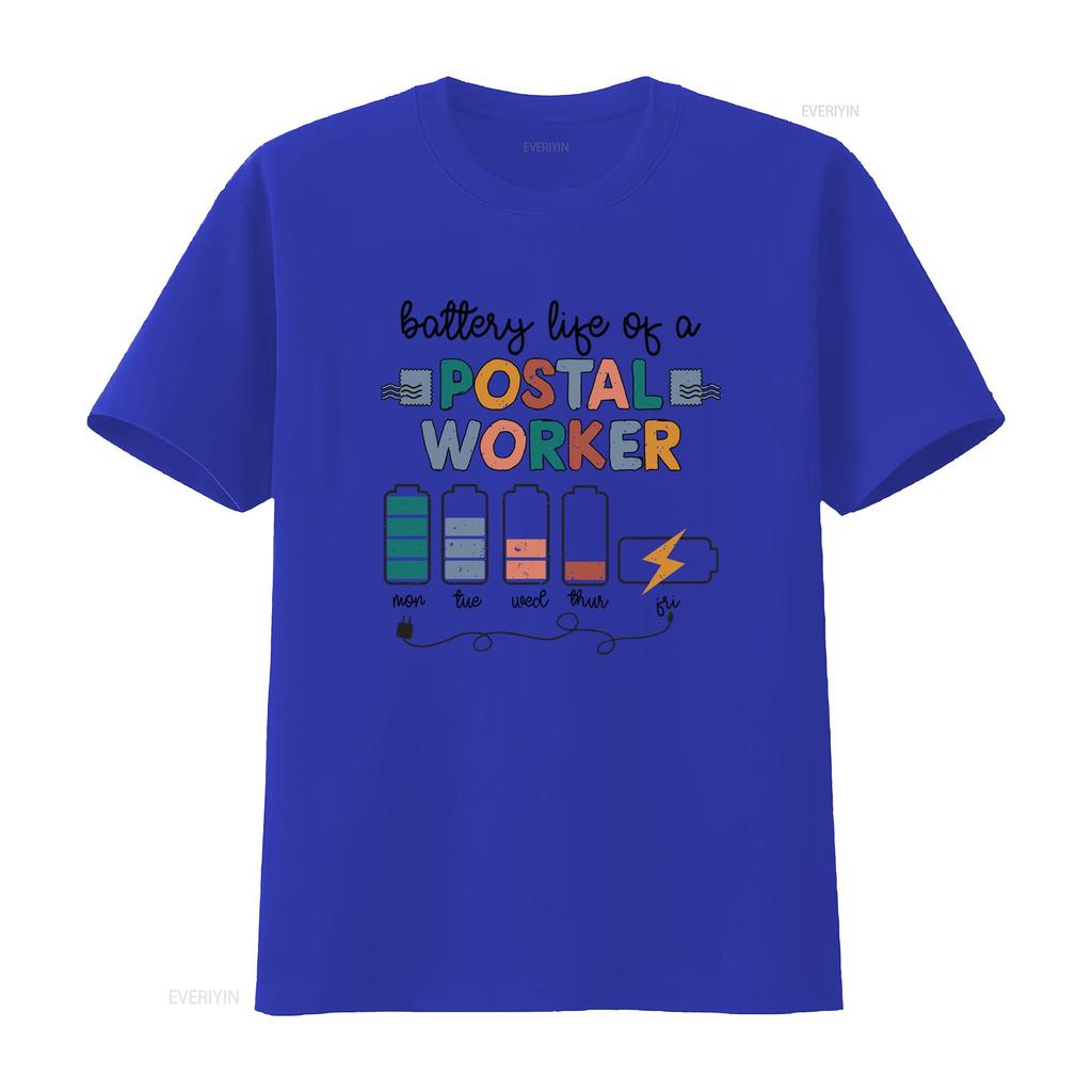 Battery Life Of Postal Worker T Shirt Mailunisex Mail Lady Carrier Vintage Soft Graphic Stretched Casual Stylish Homme